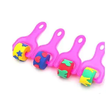 4 шт./компл. пластиковая ручка губка кисти для рисования ролик дети сделай сам