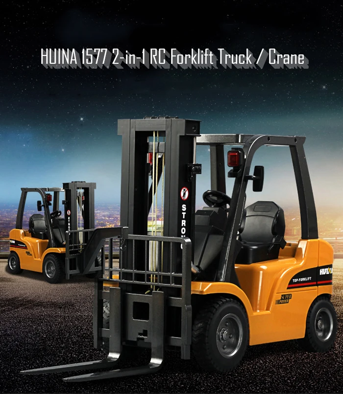 HUINA TOYS 1577 1/10 8CH Сплав RC Автопогрузчик кран грузовик строительная машина автомобиль игрушка со звуком светильник верстак Лифт RTR