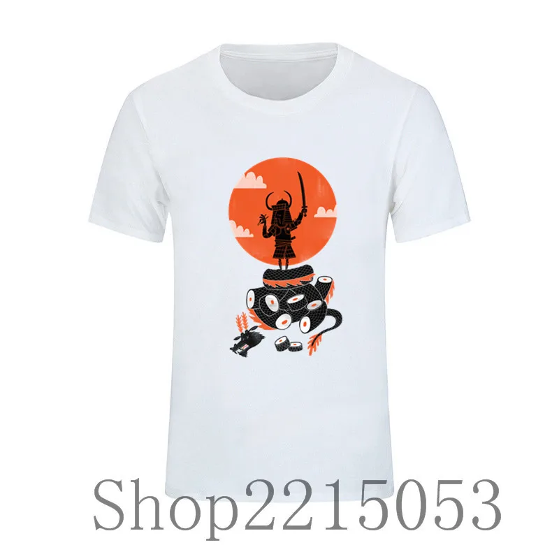 Самурайские суши мужские футболки с коротким рукавом Одежда популярная футболка - Фото №1