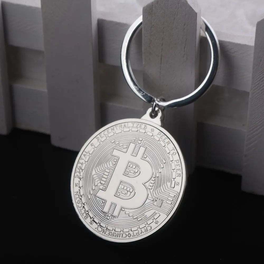 Серебристый Новейший Биткойн-брелок музыкальная группа брелок кулон для женщин и мужчин ювелирные изделия - Цвет: Серебристый