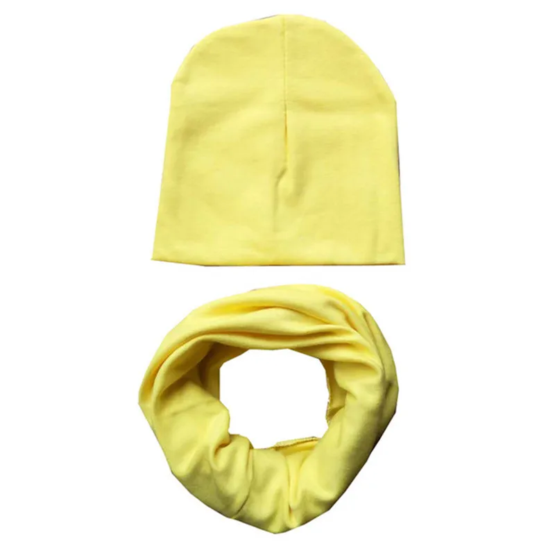 yellow Новая звезда сплошной Стиль Детские наборы шарф шапка вязаная крючком Детская шапка воротники осень зима теплая девочка мальчик шапка ребенок дети набор шапки и шарфа - Цвет: yellow