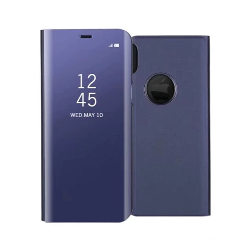 Для huawei Y6 2019 Y6Pro Y7 Y7Prime роскошно чистый зеркало заднего вида кожи с подставкой и