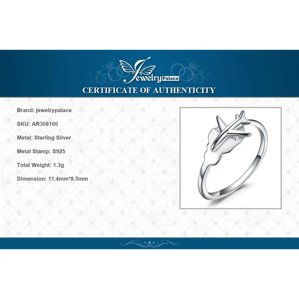 JewelryPalace 925 пробы серебро Глобальный самолет путешествия карта мира Открыть Регулируемые кольца для Для женщин Новая горячая Распродажа как красивый подарок