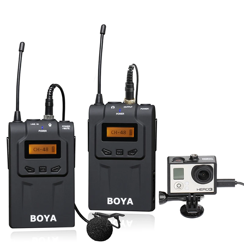BOYA BY WM6 UHF Беспроводная микрофонная система всенаправленный петличный микрофон