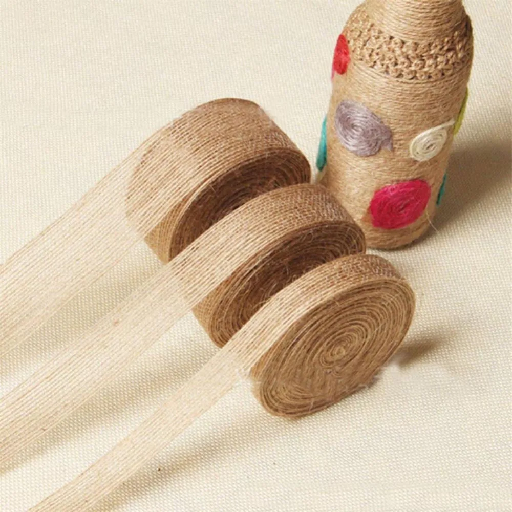 Новое поступление 10 м/рулон льняная лента натуральное винтажное рукоделие