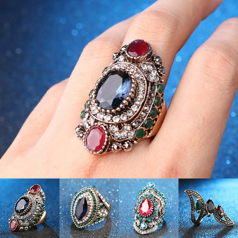 Винтажное кольцо в стиле бохо большие искусственные крылья антикварные золотые