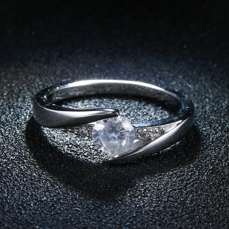 Обручальные кольца белого золота для женщин с фианитом серебряное кольцо Anel Feminino
