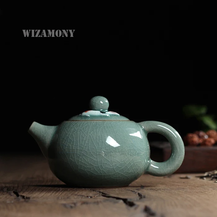 Китайская Золотая рыбка кракле глазурь 190 мл Longquan Celadon Zisha керамика искусство