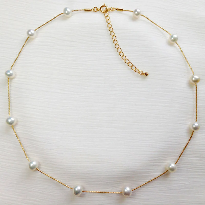 Женское ожерелье из серебра 925 пробы с натуральным жемчугом|necklace with|necklace necklacenecklace