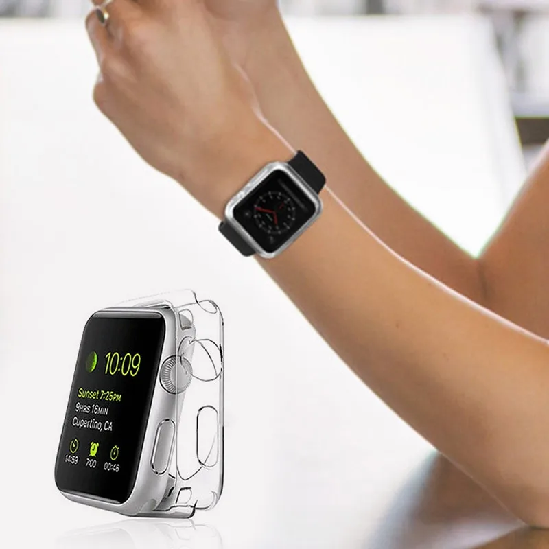 Бампер для apple watch series 3 4 2 1 5 Мягкий защитный чехол из ТПУ с покрытием защита задней