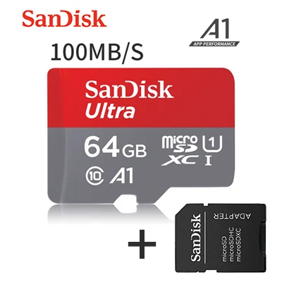A1 64G-ADAPTER SanDisk карта памяти Micro SD 16 ГБ 32 ГБ 64 Гб 128 Гб MicroSD Max 80 м/с Uitra C10 TF карта C4 8G cartao de memoria для ноутбука - Емкость: A1 64G-ADAPTER