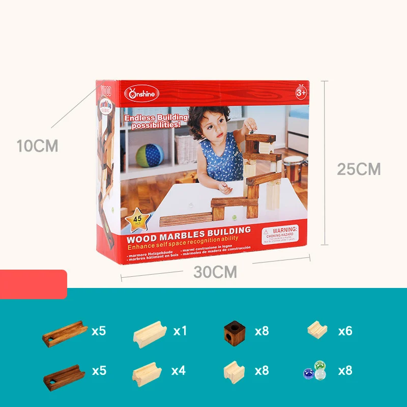 Onshine деревянная игрушка для детей НАСТОЯЩИЙ ДЕРЕВЯННЫЙ мраморный трек