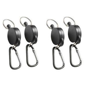 4 шт. выдвижной стальной брелок, металлический выдвижной брелок для ключей, крючок для рюкзака, ремень безопасности
