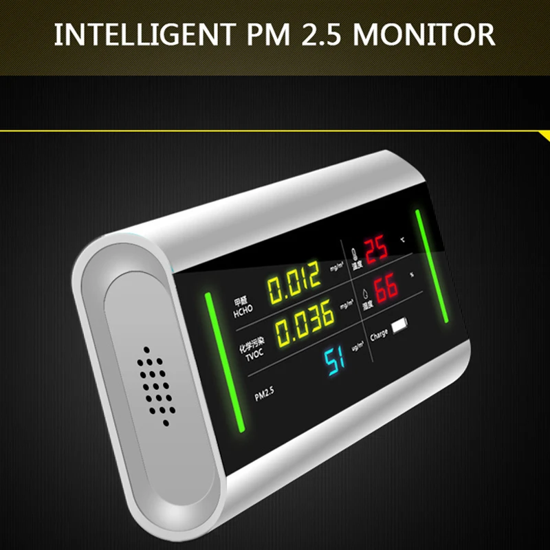 

Formaldehyde HCHO PM2.5 TVOC Monitor Thermometer Hygrometer Gas Analyzer Detector Air Quality Monitor Temperature Humidity Meter