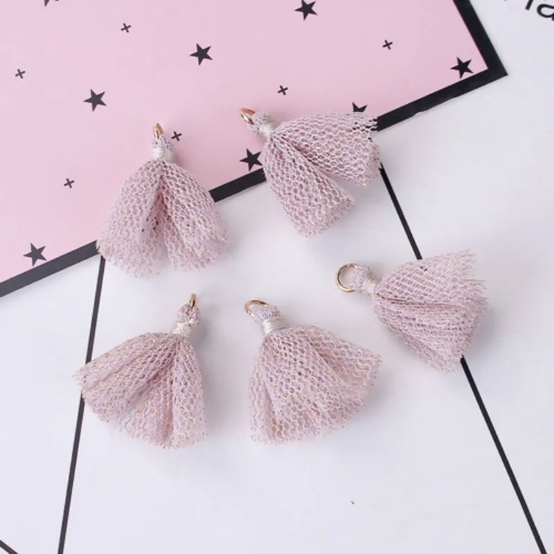 Doreen Box полиэфирная цветная кисточка золотого цвета Mauve W/Jump Ring Подвеска DIY
