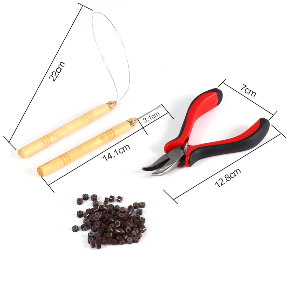 100 шт. Силиконовые микро звенья/бусины + 1 игла для вытягивания кольцевая