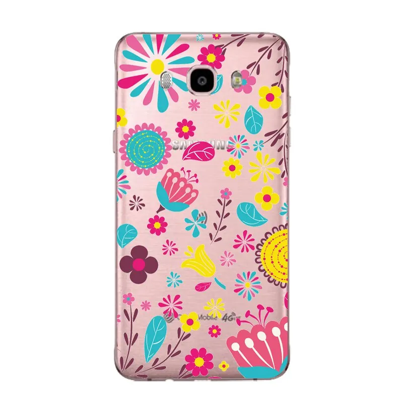 Cute Flora Soft Clear TPU Phone Case For Samsung J3 J5 J7 S6 S7 S8 note8 A3 A5 C7 J2prime Bear Coque Flower Cover Free Shipping | Мобильные