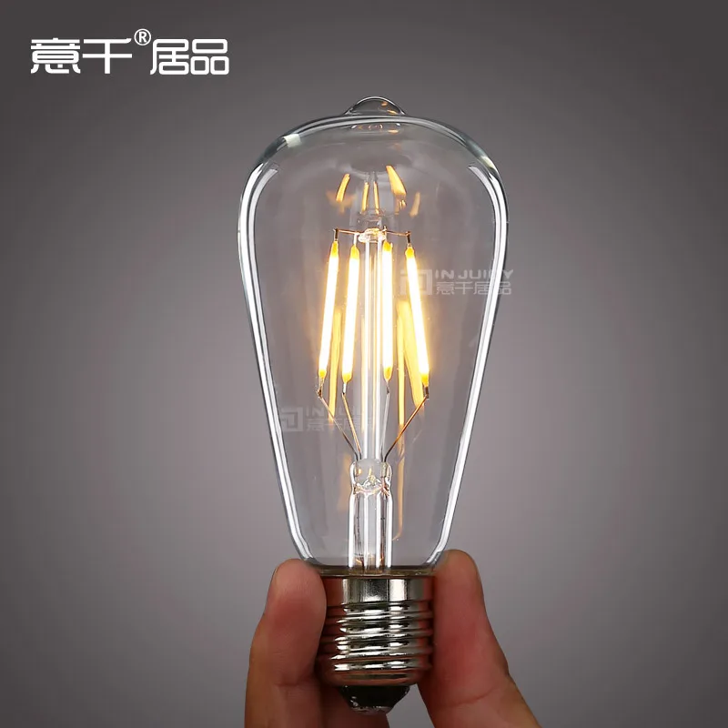 10PCS  LED 360  2W 4W E27 Filament light bulb old fasioned ST64 Edison Industrial Lamp