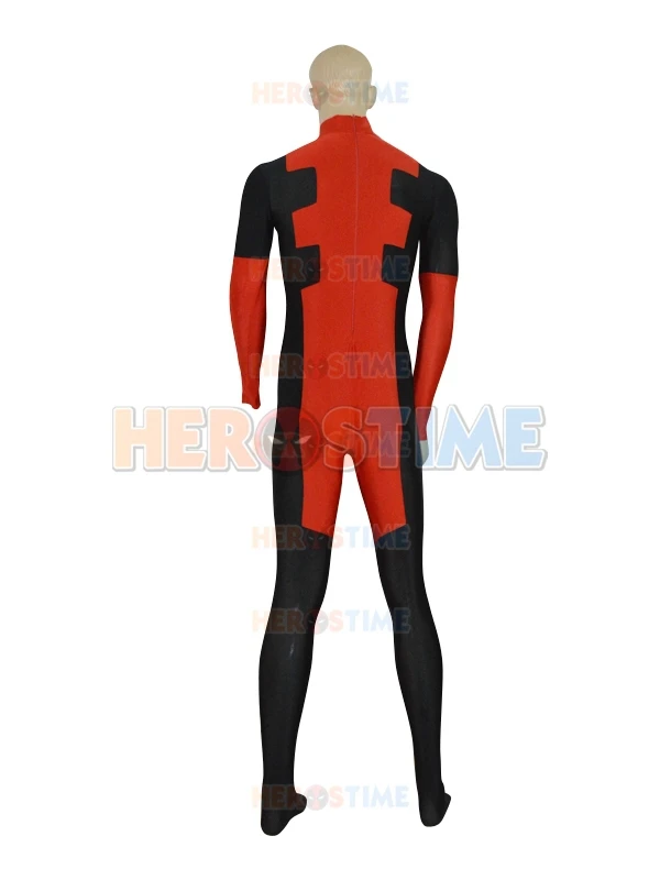 2015 Новый комбинезон Дэдпула на заказ красный и черный спандекс Deadpool костюм
