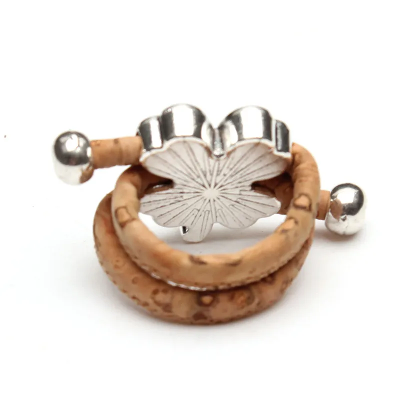 Натуральная пробка португальская Античная Щепка милый цветок клевера женское