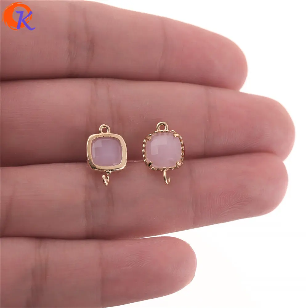 Pink Solid Cordial Дизайн 50 шт 10*15 мм ювелирные аксессуары/коннекторы с кристаллами/Подвески Ювелирные изделия/DIY серьги/ручная работа/застежки для сережек - Цвет: Pink Solid