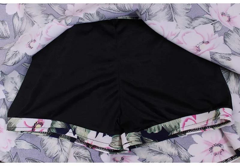 Настоящие плиссированные мини-юбки для девочек с 3D цветочным принтом модные