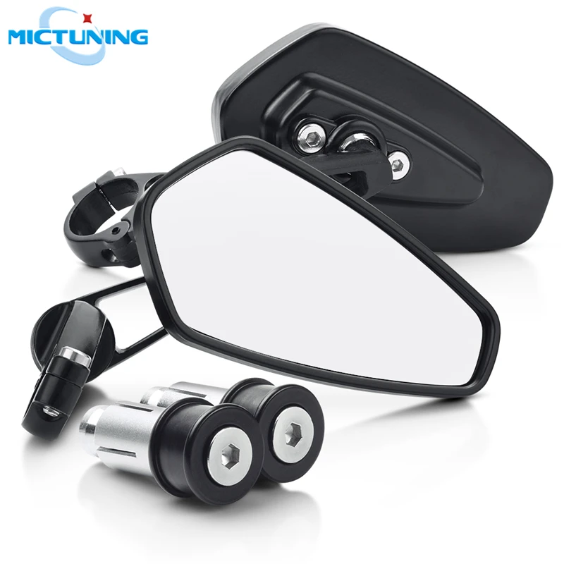 MICTUNING, 2 шт., универсальные 7/8 дюймовые зеркала с боковым видом, полые Задние Зеркала на руль, мотоциклетные зеркала заднего вида