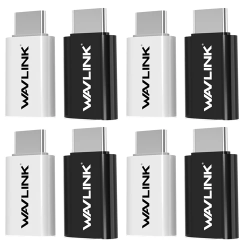 8pcs(4 white 4 black Wavlink 4 шт USB C адаптер usb type-C для Micro USB OTG переходник с 56 K зарядки синхронизации данных черный и белый для Apple Mac - Цвет: 8pcs(4 white 4 black