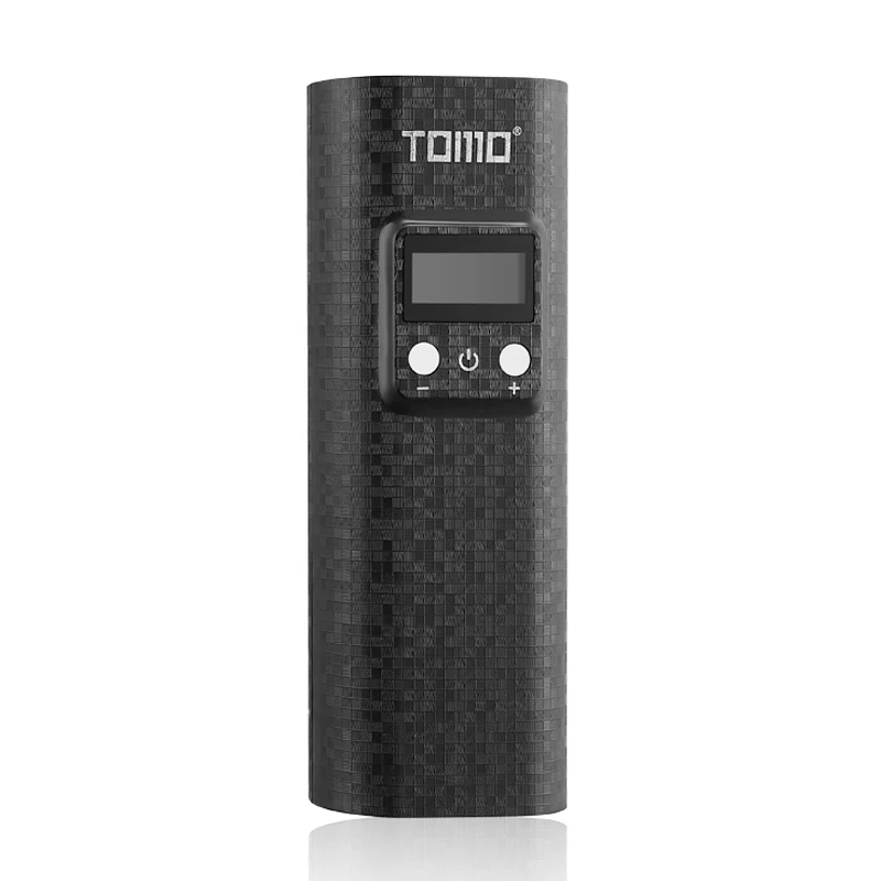 TOMO Dual USB Li-Ion интеллектуальное 18650 зарядное устройство Портативный lcd смарт банк питания для мобильного телефона чехол с функцией фонарика - Цвет: Черный