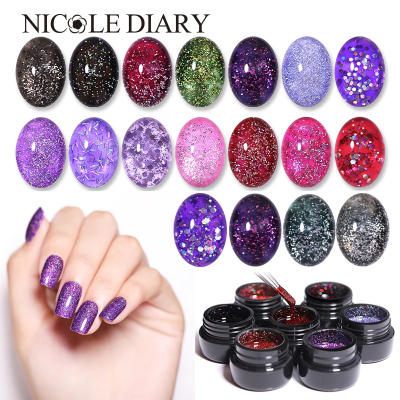 NICOLE DIARY Блестящий Гель лак для ногтей УФ светодиодный Гибридный ногтей|Гель