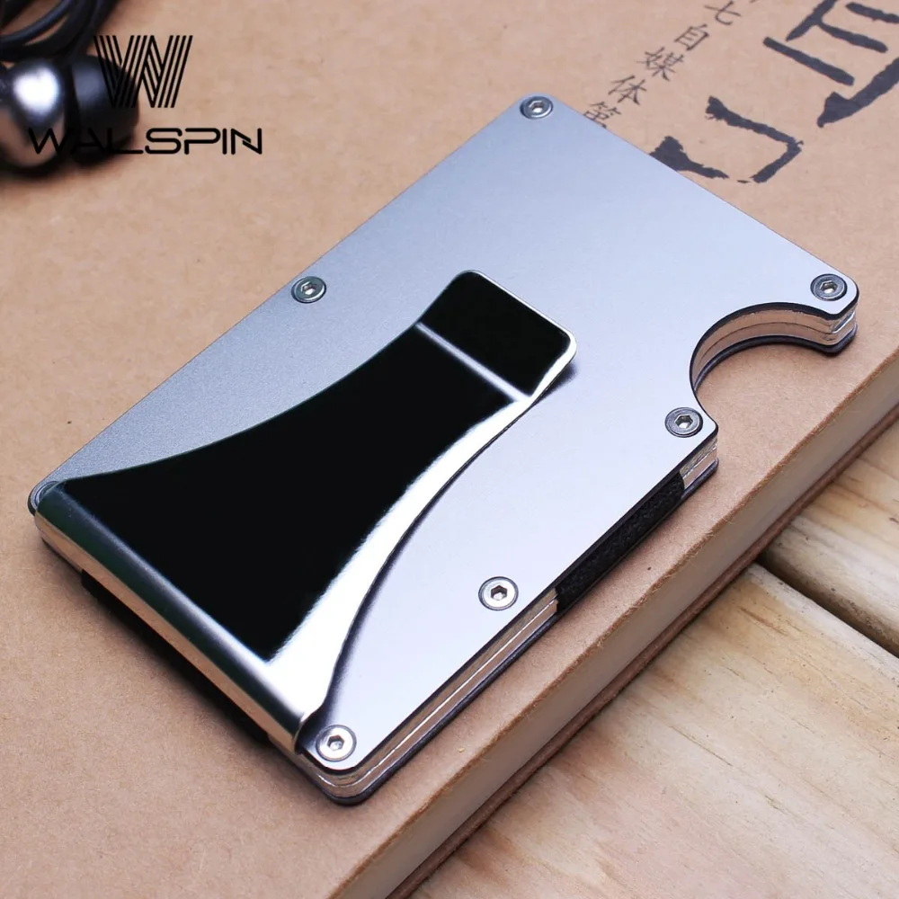 

Aluminum Minimalist Slim Wallet for Men Women & Male Female Mini Pocket Case Protector & Credit ID Card Holder RFID Blocking