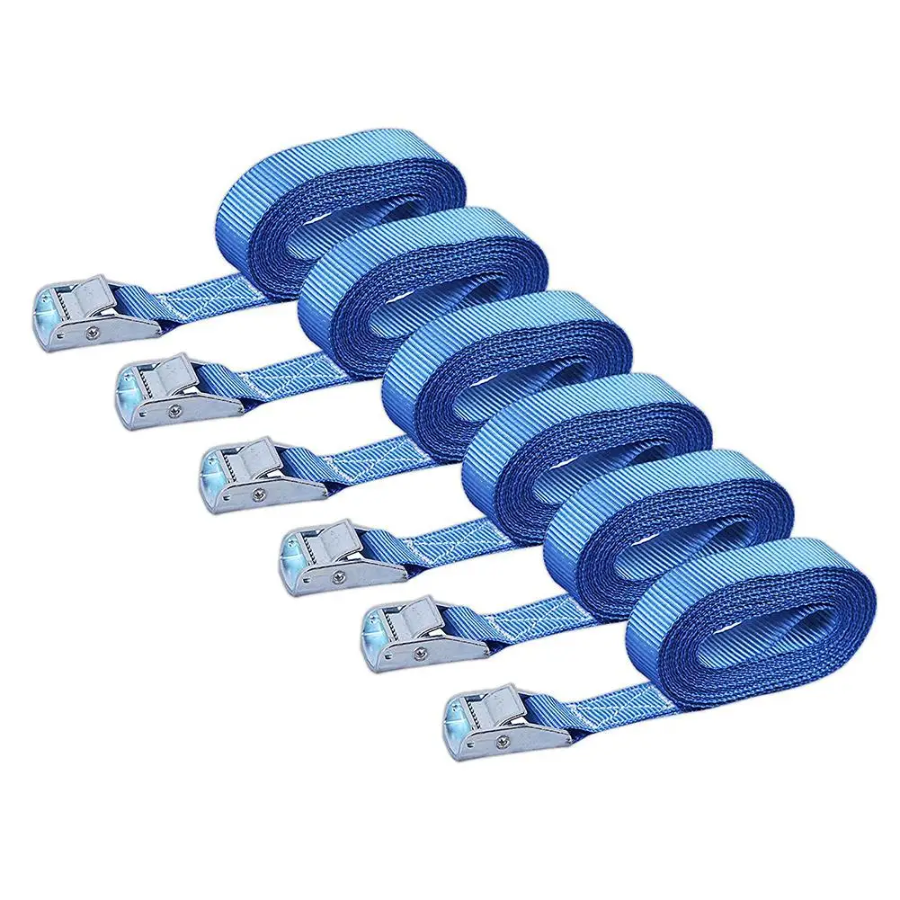 6pcs 3Meter Buckle Tie-Down Belt Cargo Straps For Car Motorcycle Bike Luggage Bag With Metal Buckle Tow Rope Strong Ratchet Belt