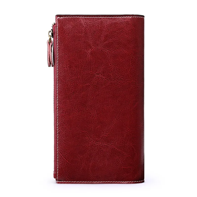 Женский кошелек из натуральной кожи New Women Wallet Genuine Leather Long Clutch Wallets for Female Cowhide Bifold Purse Ladies Card Holder Coin on.
