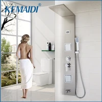 kemaidi wall mounted shower panel faucet rainfall waterfall 3 part body massage single handle stainless steel bath shower column