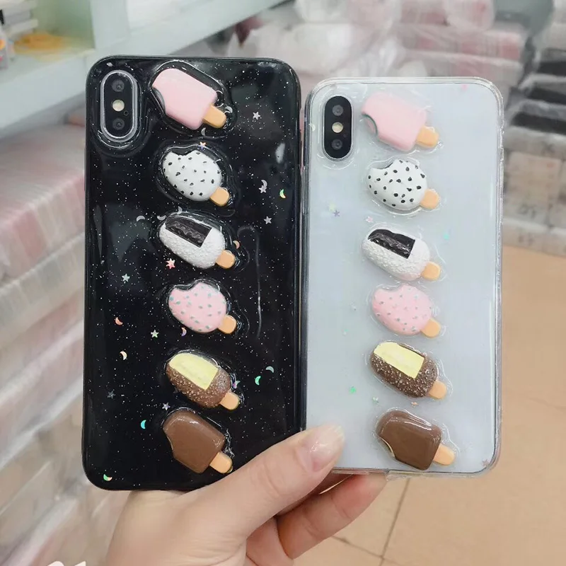 Милый 3D чехол для iphone 11 X XS Max XR Pro SE 2020 6 6s 7 8 Plus Прозрачный блестящий мягкий