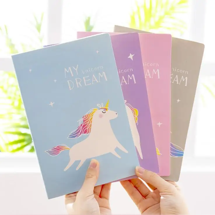 4 шт. 30 листов A5 корейский Kawaii Единорог линия блокнот планировщик Sketchbook Еженедельный ежемесячный ежедневный кабинет книга Детский подарок канцелярские принадлежности