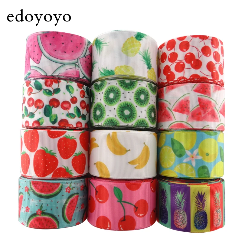 Edoyoyo 5 ярдов/лот 1 1/2 &quot38 мм Фрукты Grosgrain лента для подарочной упаковки