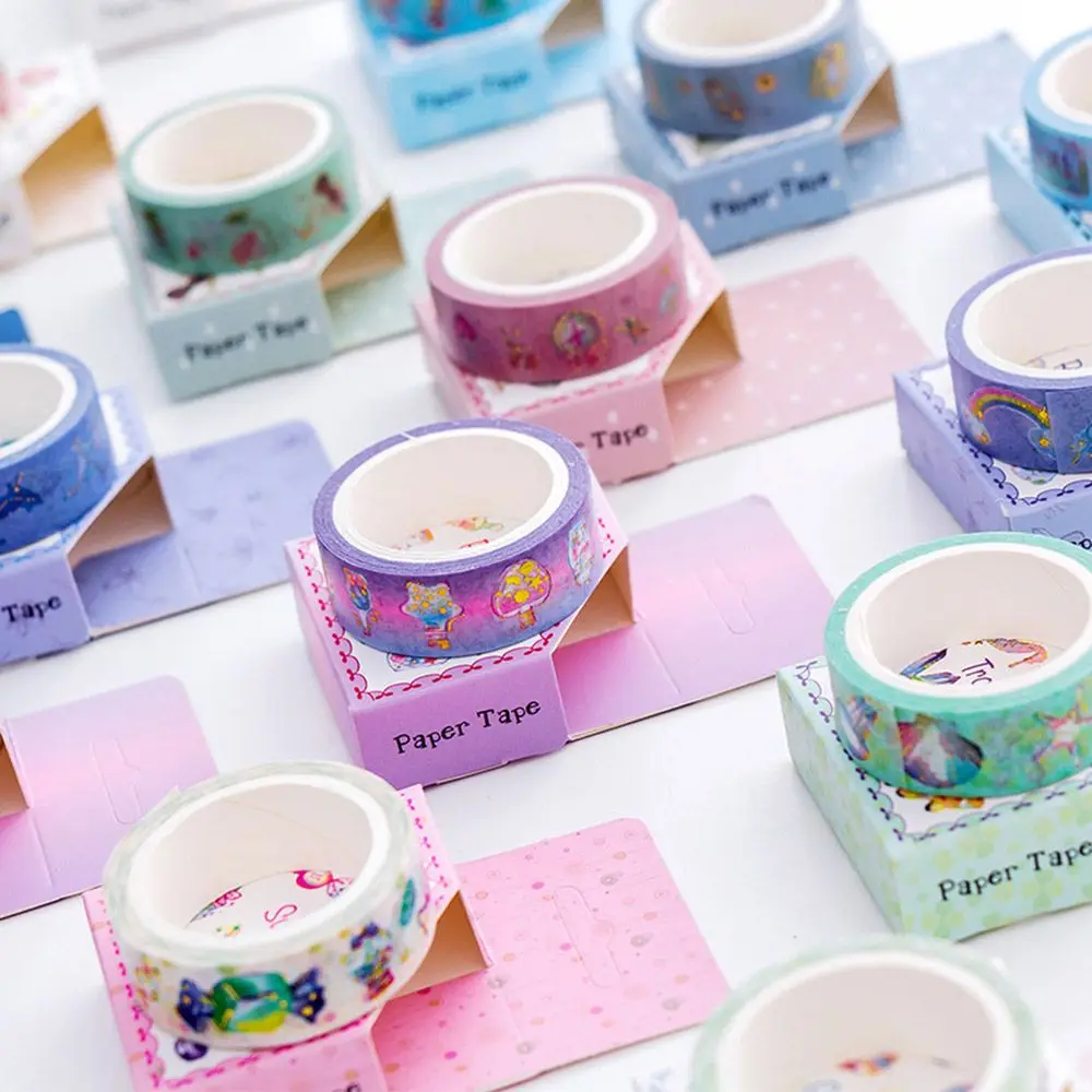 

Cartoon World Unicorn Ocean Diamond Gilding Decorative Washi Tape DIY Diary Scrapbooking Sticker Label Decoration Tape