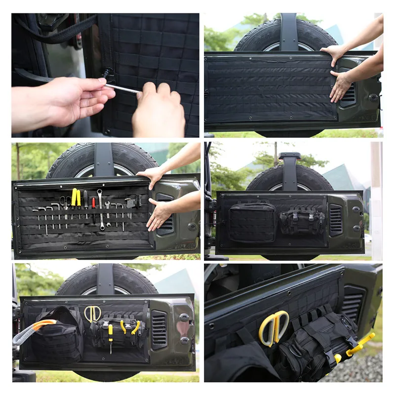 WISENGEAR для Jeep крышка багажника мульти карманы сумка для хранения инструмент гаджет карго ролл клетка сума для Wrangler JK 4 двери Оксфорд