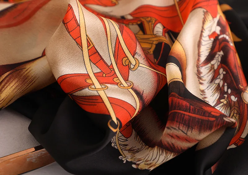 New Lady Silk Scarf Women Fashion Print Flower Scarf Beach Scarves Women Silk Shawls Retro Wraps and Scarves Hijabs