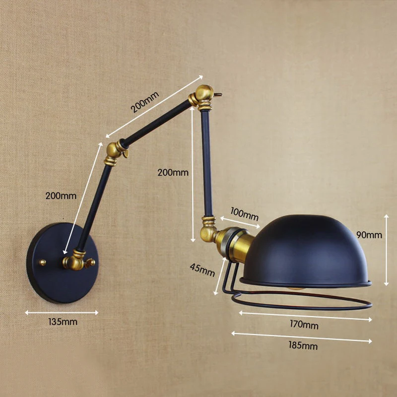 Классический дизайн старинные черные Настенные светильники в стиле ретро с