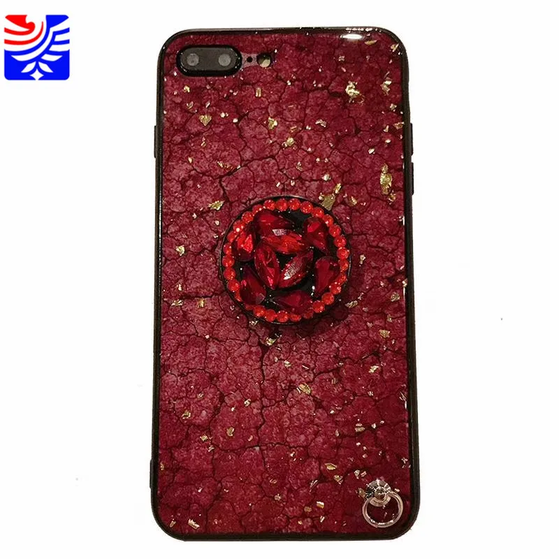 Роскошный золотой фольги Bling мрамор Алмаз чехол для телефона мягкий TPU iphone 6 S 7 8 Plus