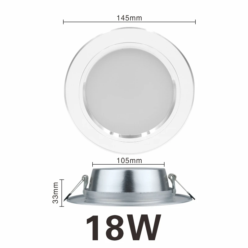18W 220V Светодиодный светильник 5 Вт, 9 Вт, 12 Вт, 15 Вт, 18 Вт, AC 220 В, 230 В, 240 в, светодиодный потолочный светильник для ванной комнаты, светильник для гостиной, домашнее Внутреннее освещение - Испускаемый цвет: 18W 220V
