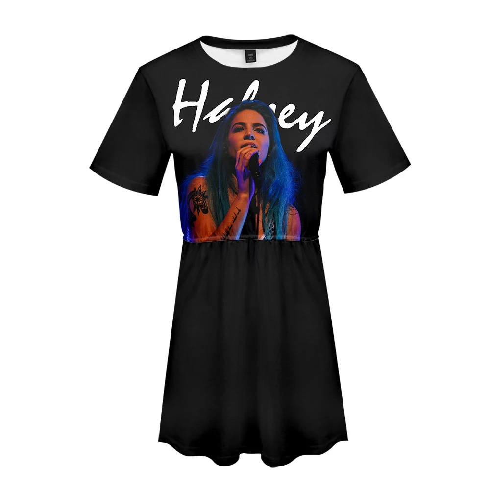 

Halsey 3D Printed Dress for Women Fashion Summer Short Sleeve Dresses 2019 Hot Sale Hip Hop Casual Trendy Streetwear Clothes