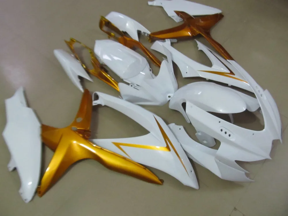 Комплект обтекателей под давлением для SUZUKI GSXR600 750 K8 08 09 GSXR 600 GSXR750 2008 2009 ABS белый