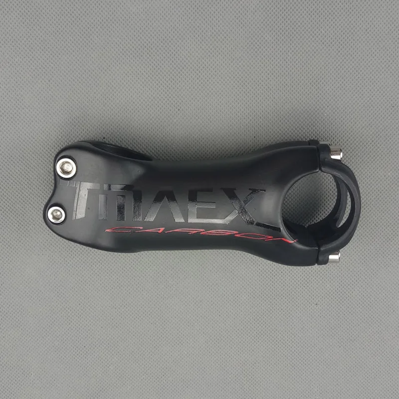 TMAEX углерода кронштейн руля велосипеда дороги/ствол MTB 6/17 градусов угол 80/90/100/110/120 мм черный Коврики карбоновый держатель - Цвет: 17 degrees 100mm