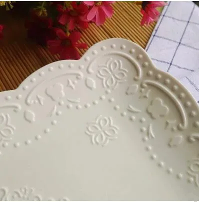 Creative Pure White Ceramic Rectangular Plate Restaurant Steamed Fish Roast Western | Дом и сад
