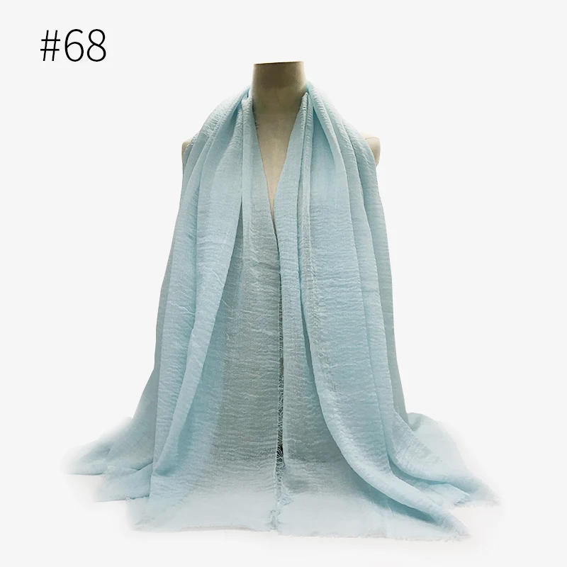 Новый дизайн пузырьковый простой шарф/шарфы с бахромой Женские однотонные
