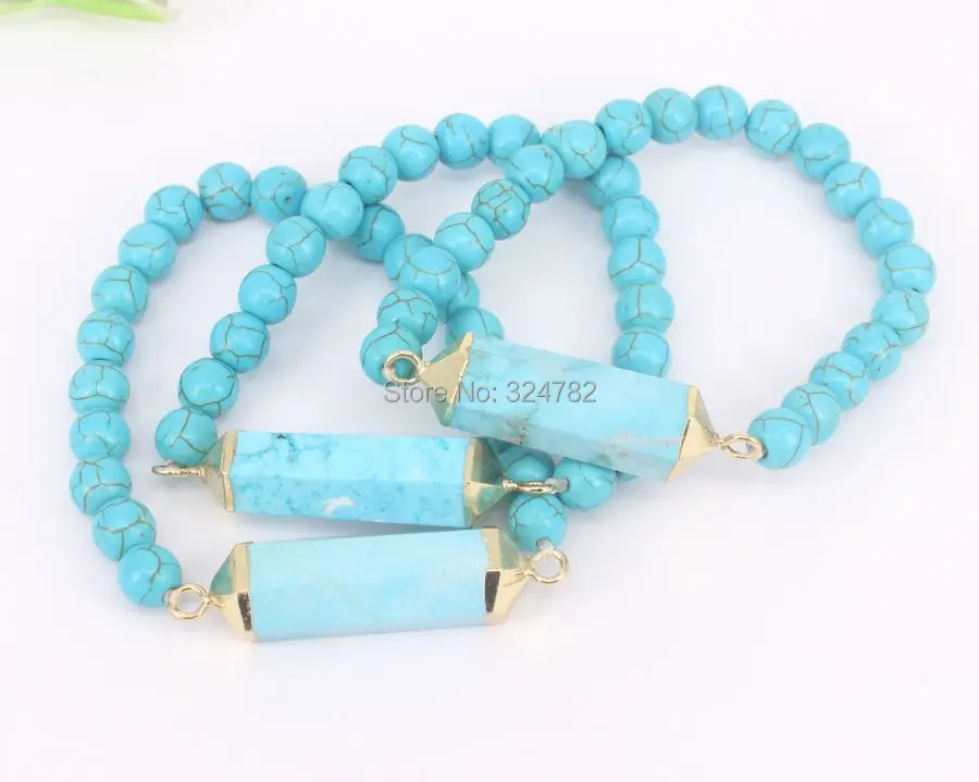 5 Strands Natural Stone Connector Bracelets With 8mm Beaded Charm DIY Bracelet | Украшения и аксессуары