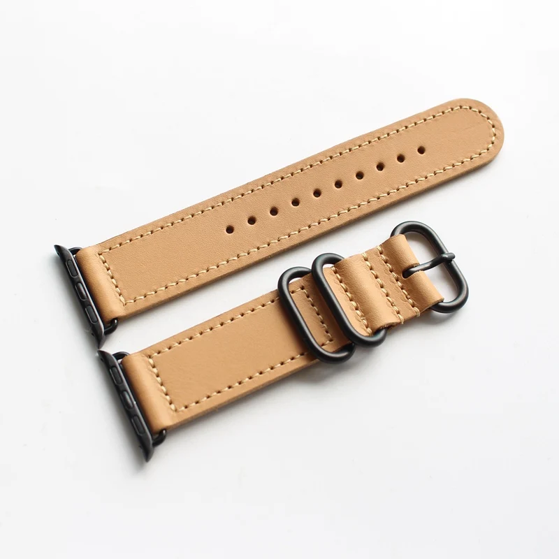 38 40 42 44 мм коричневый черный зеленый хаки сменные часы подходят для iwatch Apple Watch из